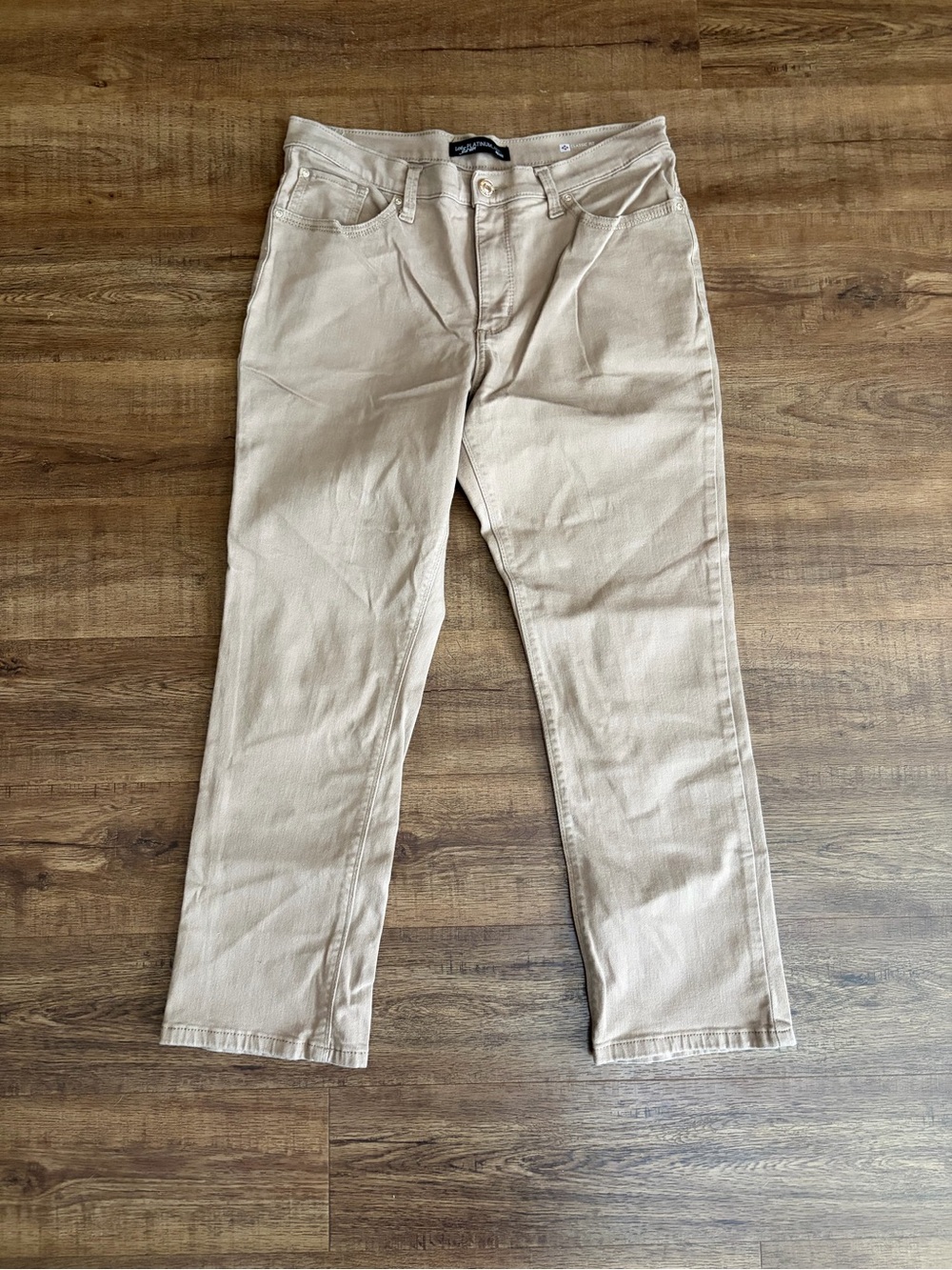 Lee Platinum Label Khaki Tan Straight Leg Pants 14 Petite ✨